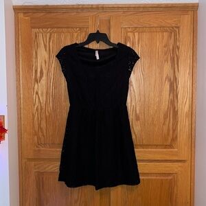 Xhilaration Casual Black Lace Mini Dress - S